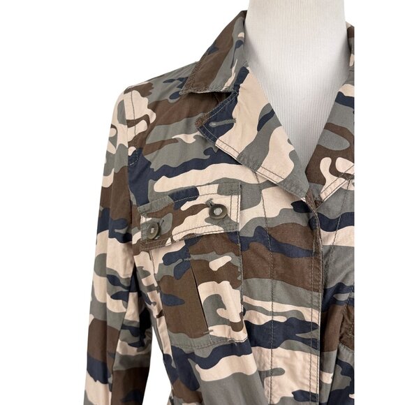 Y2K Banana Republic Camo Military Jacket | Gorpcore Utility Grunge Streetwear Lg - Picture 4 of 16